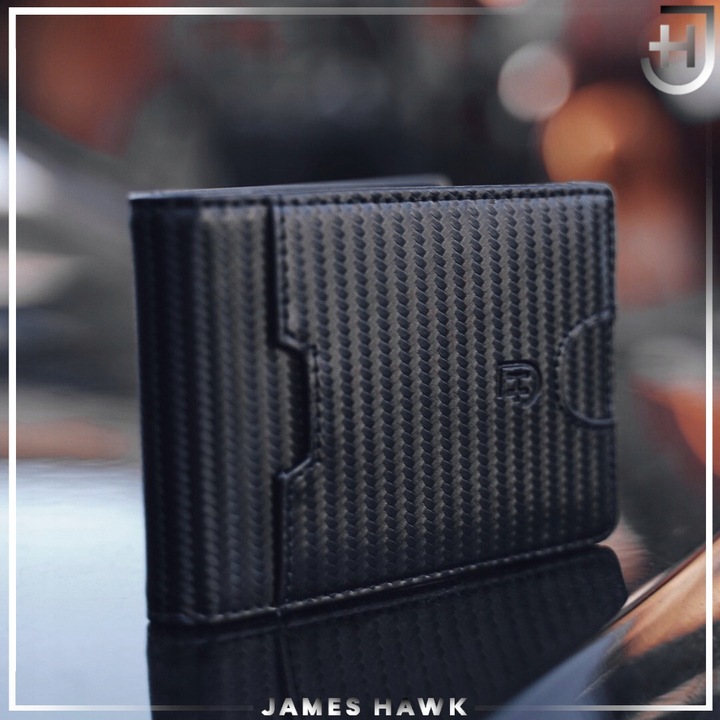 James Hawk Smart Wallet skórzany portfel męski slim 1,5 cm Czarny RFID