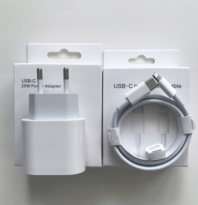 Zestaw do Ładowania IPhona X,11,12,13 Ładowarka + Kabel 1m/USBC Lightning