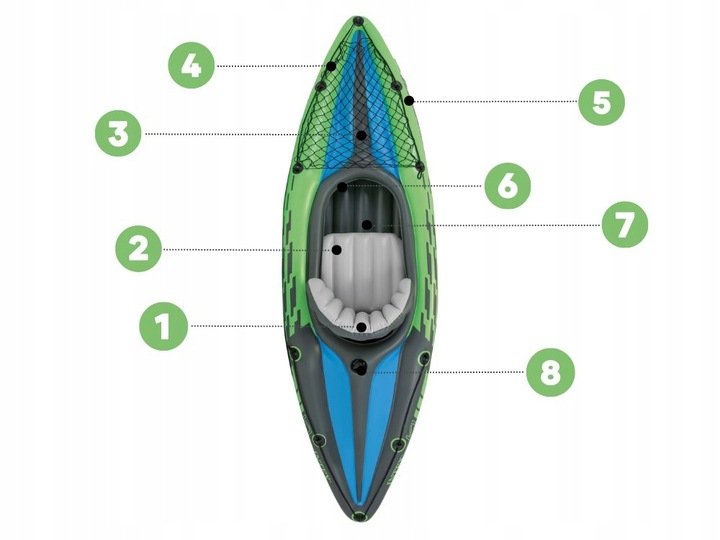 Kajak 1os. Challenger K1 Intex 68305 Pompka Wiosło