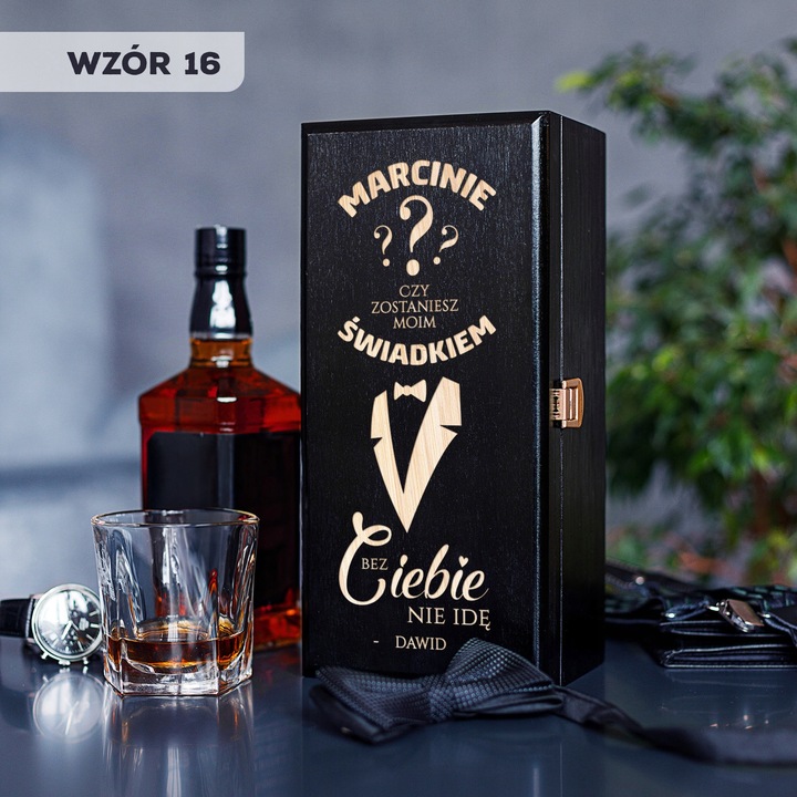 PROŚBA O ŚWIADKOWANIE SKRZYNKA NA ALKOHOL CZY ZOSTANIESZ MOIM ŚWIADKIEM