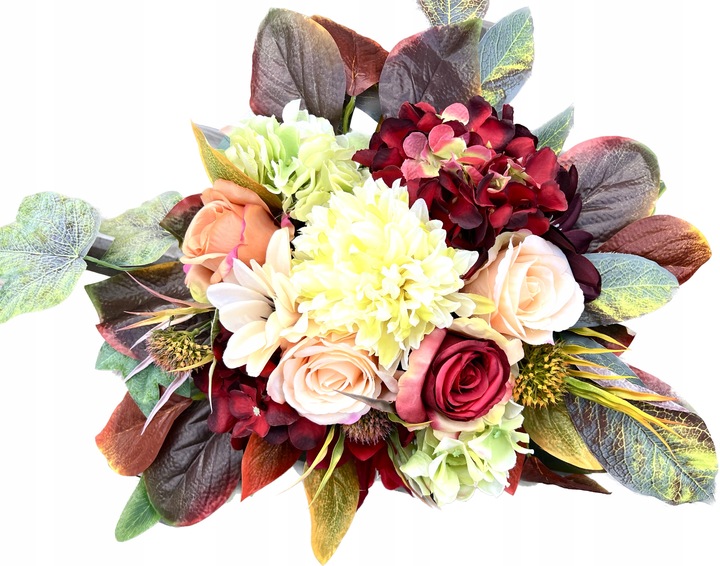 Oryginalna Jesienna Kompozycja Wiązanka Stroik na Grób Jak Żywa Róże