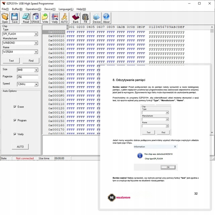 MEGA zestaw programator EEPROM i Flash EZP2019+ BIOS SPI I2C klips adapter