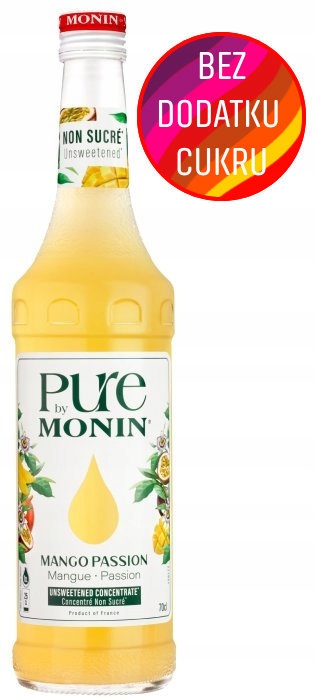 Syrop bez cukru mango marakuja PURE by MONIN Mango Passion Sugarfree 700ml