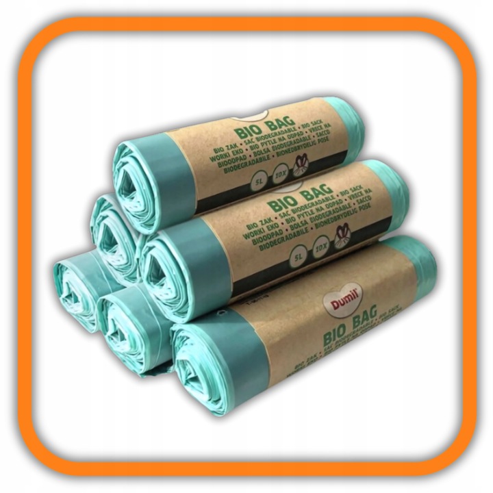 WORKI NA ŚMIECI BIODEGRADOWALNE 60SZT 5L BIO WORKI NA ODPADY KOMPOSTOWALNE