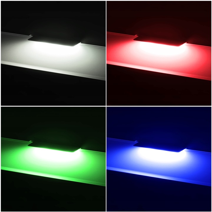 2x KLIPS LED RGB DO PÓŁKI SZKLANEJ PODŚWIETLENIE SZYBY ZMIANA KOLORÓW