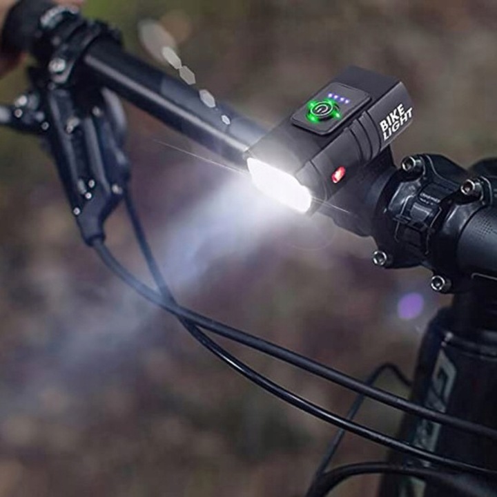 LAMPKA ROWEROWA PRZEDNIA I TYLNA LED MOCNA AKUMULATOROWA DO ROWERU ZESTAW