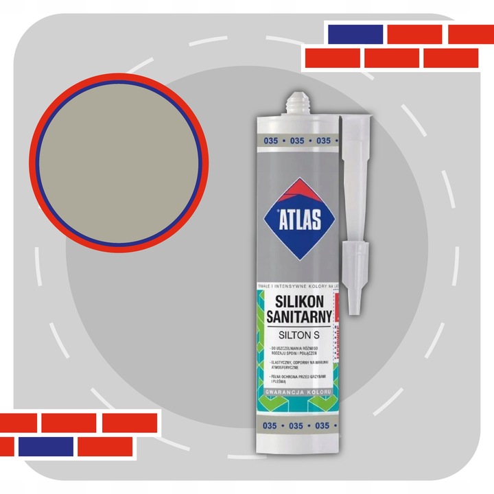 ATLAS SILIKON SILTON S 280ml - 035 SZARY