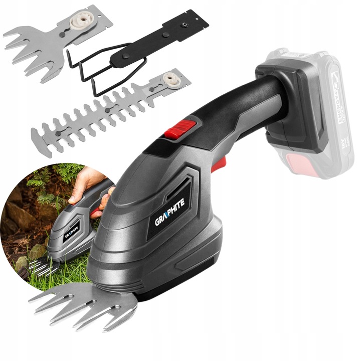 GRAPHITE NOŻYCE SEKATOR TRYMER TRAWY KRZEWÓW 3w1 AKUMULATOWOY 18V ENEGRY+
