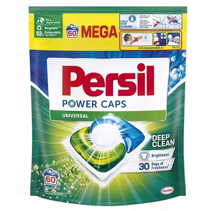 UNIWERSALNE KAPSUŁKI DO PRANIA PERSIL POWER CAPS UNIVERSAL 60 PRAŃ
