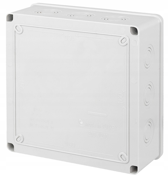 PUSZKA HERMETYCZNA NATYNKOWA ABS IP65 200X200X80 SKRZYNKA OBUDOWA