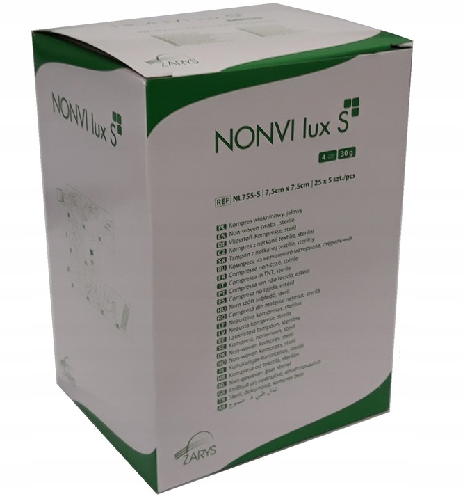 ZARYS NONVI lux S-7,5cm x 7,5cm 25szt x 5szt Kompres włókninowy, jałowy