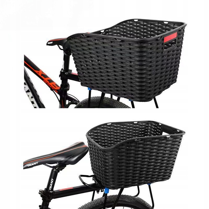 KOSZYK ROWEROWY TYLNY KOSZ ROWER BAGAŻNIK ZAKUPY MOCNY Z UCHWYTEM POJEMNY