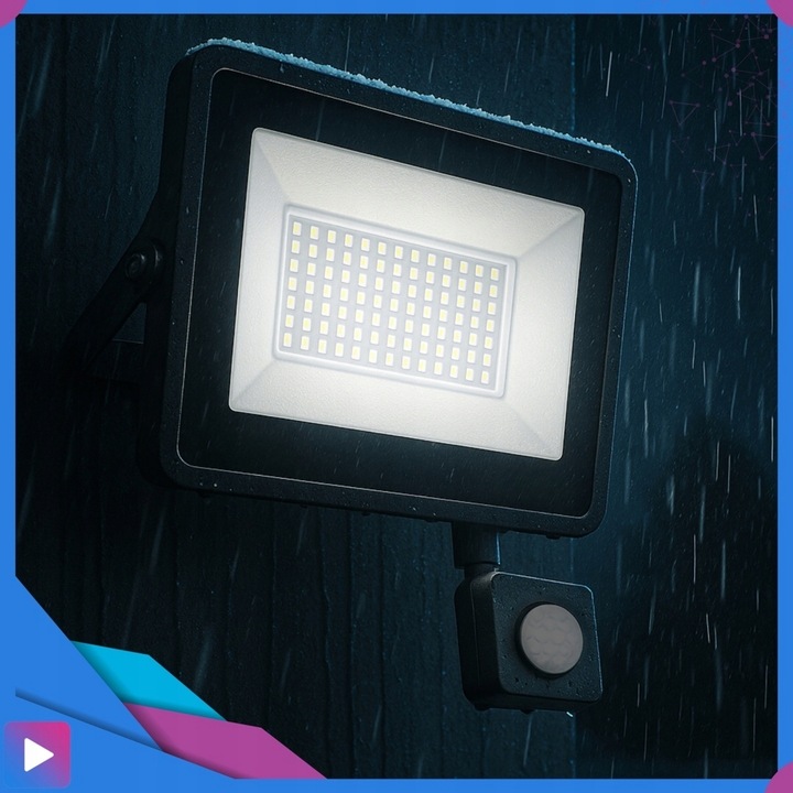 Halogen LED 50W Lampa Naświetlacz z Czujnikiem Ruchu Zmierzchu