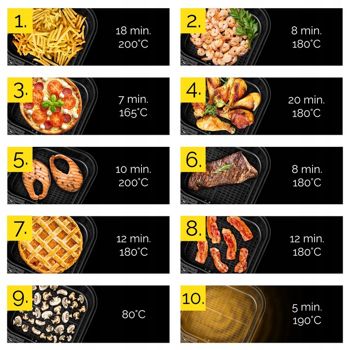 Frytkownica beztłuszczowa 6L Air Fryer Yoer 1700W +Separator +12