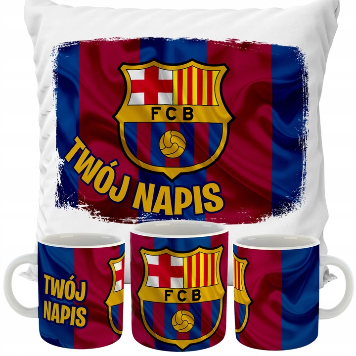 ZESTAW KUBEK + PODUSZKA FC BARCELONA DLA KIBICA