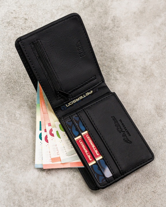 Portfel męski klasyczny poziomy RFID STOP mały kompaktowy prezent