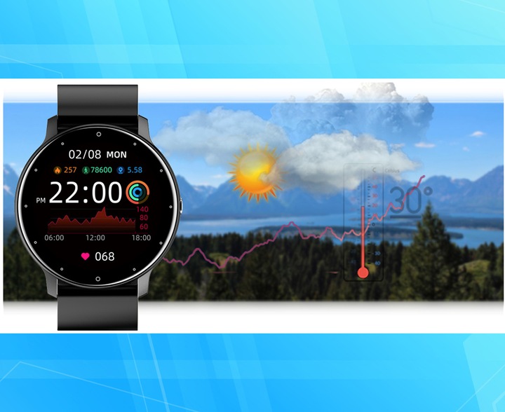 Zegarek Smartwatch Męski POLSKIE MENU PULS SMS FB 220mAh BT5.0 1,28" IPS