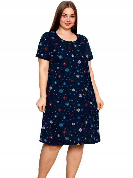 KOSZULA NOCNA 4 guziki LINIA PLUS SIZE nadwymiar DUŻA ROZMIARÓWKA duże XL