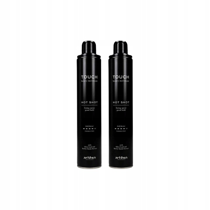 2x PROFESJONALNY LAKIER DO WŁOSÓW ARTEGO TOUCH HOT SHOT BARDZO MOCNY 500 ML
