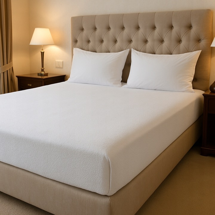 PRZEŚCIERADŁO Z GUMKĄ WODOODPORNE Z BAWEŁNĄ OEKO-TEX GRUBE BIAŁE