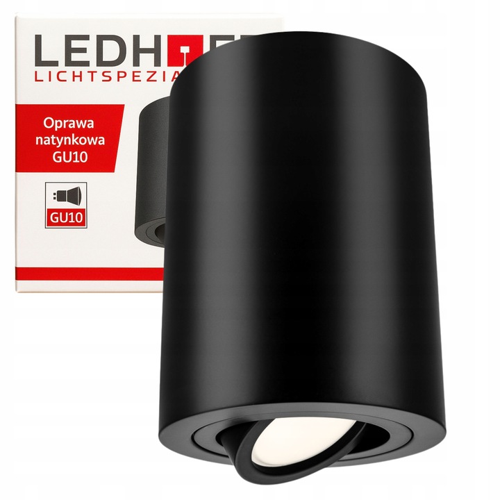 Oprawa natynkowa Halogenowa SPOT Tuba LED GU10 DUŻA czarna RUCHOMA