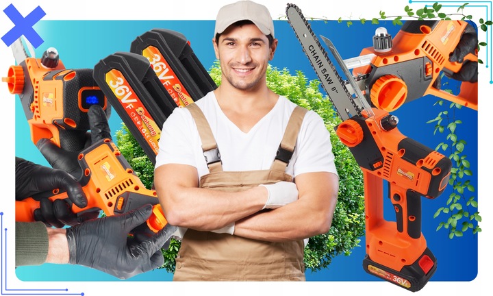 PIŁA AKUMULATOROWA ELEKTRYCZNA MINI 8" + DWA 2X AKUMULATORY 2.0Ah DO