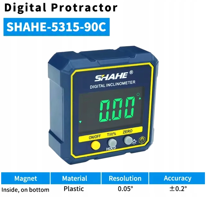 Kątomierz cyfrowy SHAHE poziomica elektroniczna