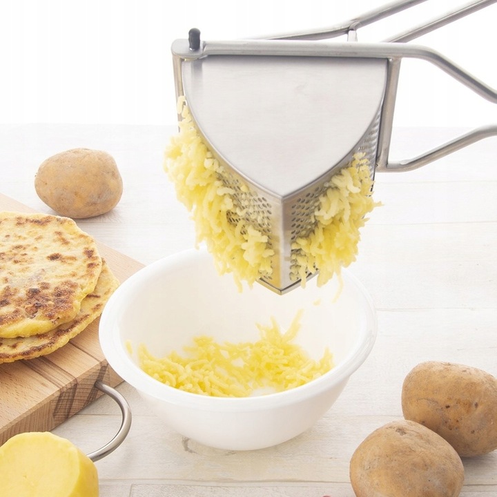 Praska STALOWA do przeciskania ziemniaków sera owoców klusek puree mocna