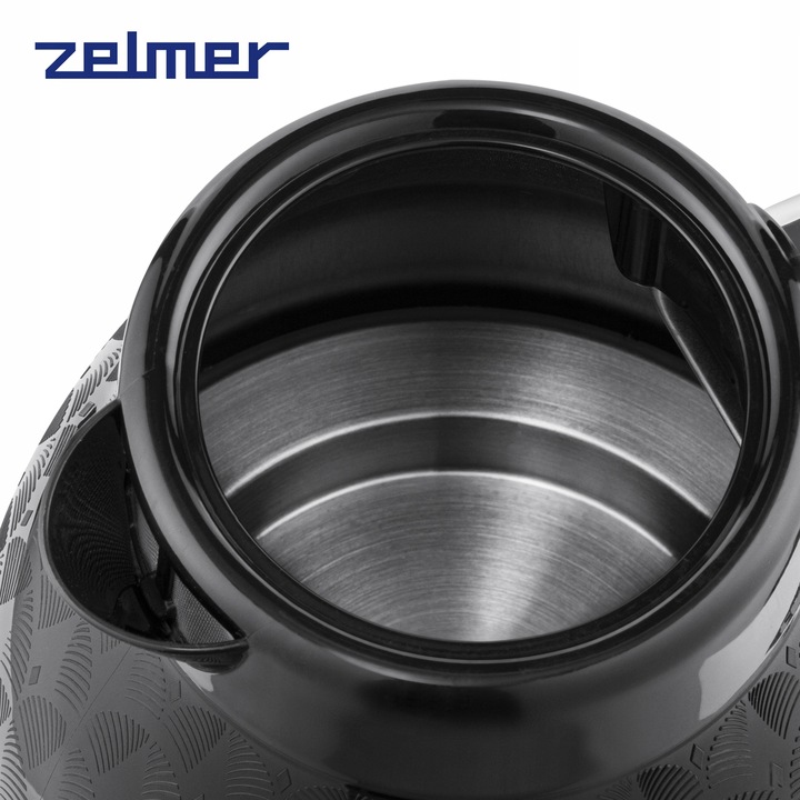 CZAJNIK ELEKTRYCZNY ZELMER BEZPRZEWODOWY PŁASKA GRZAŁKA CICHY 1,7L