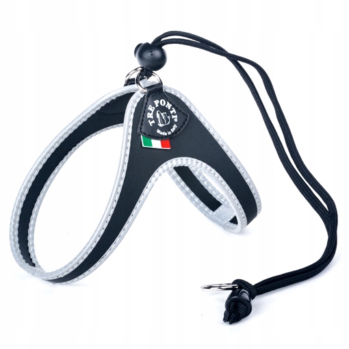 SZELKI dużego kota 38-48cm do 6kg Brytyjski TRE PONTI czarne Z ODBLASKAMI