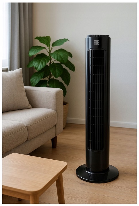 WENTYLATOR KOLUMNOWY DUŻY WIATRAK PODŁOGOWY TIMER OSCYLACJA KOLUMNA