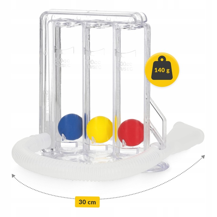 SPIROMETR KULKOWY DO ĆWICZEŃ WDECHU ODDECHOWY REHABILITACJA TRENING