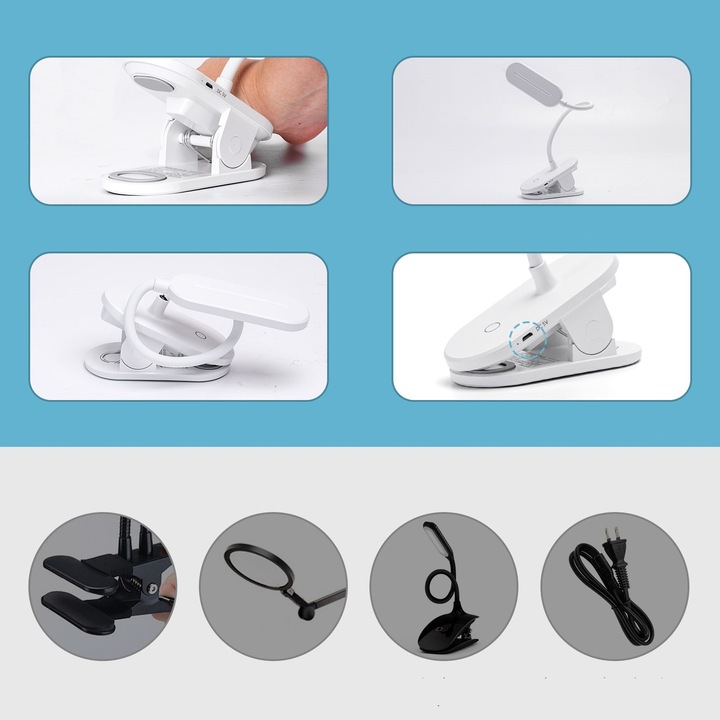 Bezprzewodowa lampka LED nocna na klips Aigostar