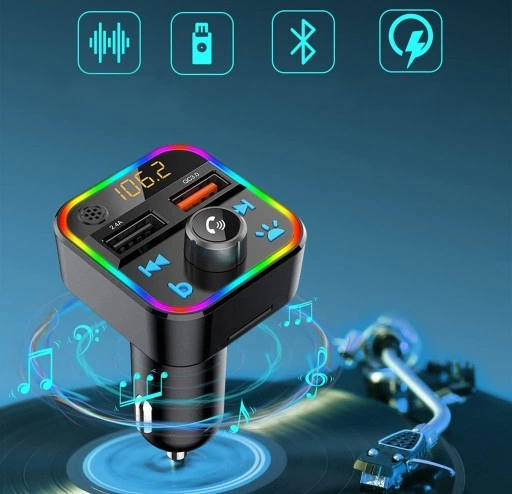 TRANSMITER ODTWARZACZ FM BLUETOOTH Z MIKROFONEM SZYBKA ŁADOWARKA QC USB