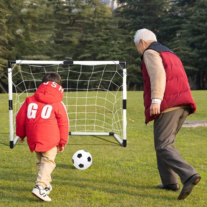 BRAMKA PIŁKARSKA ZESTAW DLA DZIECI 2 x BRAMKI PIŁKARSKIE 2 x PIŁKA + POMPKA