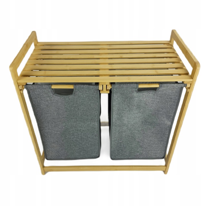 KOSZ na pranie BAMBUSOWY 2-komorowy EKO bielizna ŁAZIENKA worki