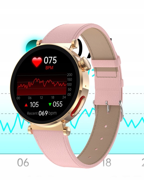 SMARTWATCH ZEGAREK DAMSKI POMIAR CUKRU GLUKOZA EKG HRV CIŚNIENIE MENU PL