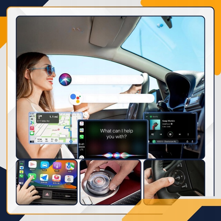 MINI ADAPTER ANDROID AUTO BEZPRZEWODOWY CARPLAY WIFI BLUETOOTH + USB C