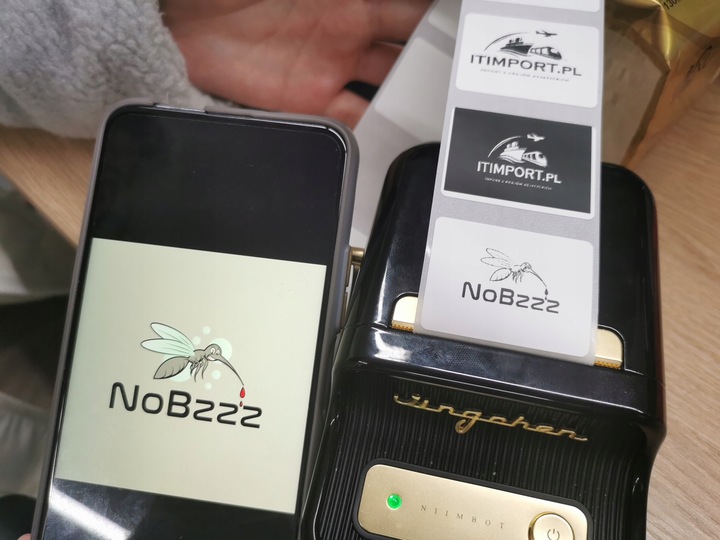 NIIMBOT B21 Drukarka Termiczna NAKLEJKI Bluetooth + POKROWIEC na DRUKARKĘ