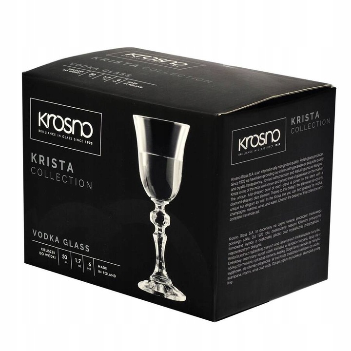 Kieliszki KRISTA do wódki 50ml komplet 6szt KROSNO