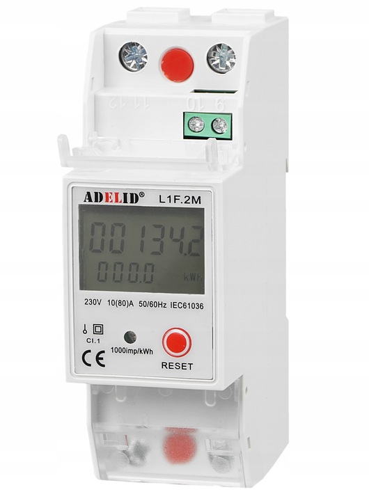LICZNIK JEDNOFAZOWY ENERGII PRĄDU 10(80)A 1F