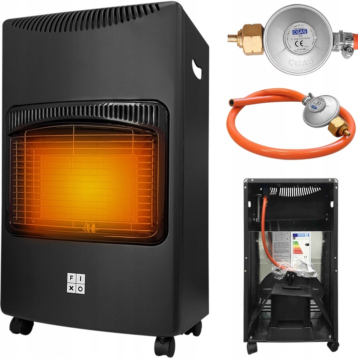 Piecyk gazowy na butle gaz grzejnik FIXO ZESTAW 4,2kW piec reduktor wąż LPG