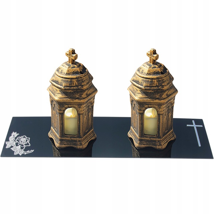 PODSTAWKA POD ZNICZ Tacka na Grób Cmentarz ZNICZE 60X15 SZKŁO AKRYLOWE