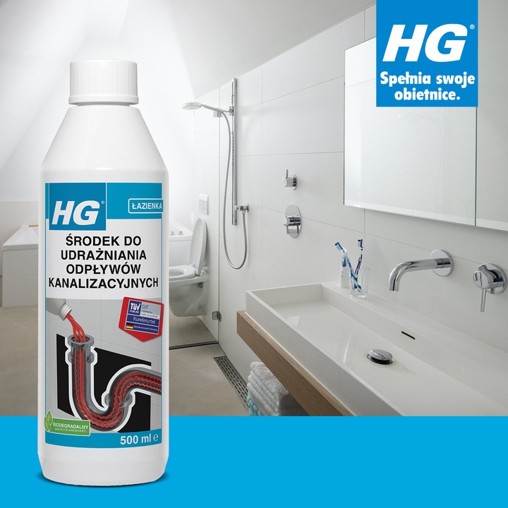 HG środek do udrażniania rur odpływów udrażniacz do rur profesjonalny 1l
