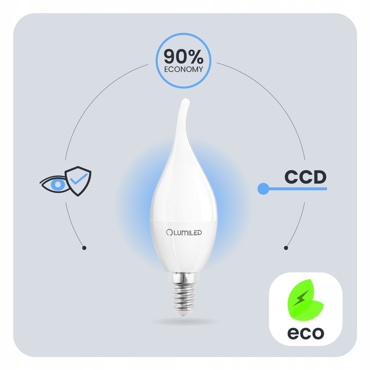 6x Żarówka LED E14 PŁOMYK 8W = 60W 3000K Ciepła Biała Świeca CCD NIE