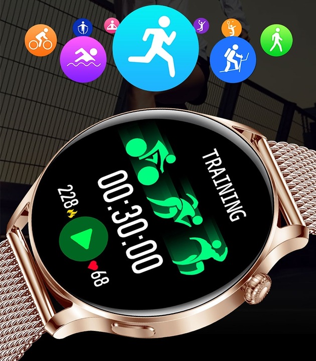 Zegarek Smartwatch Damski Rozmowy Puls Menu