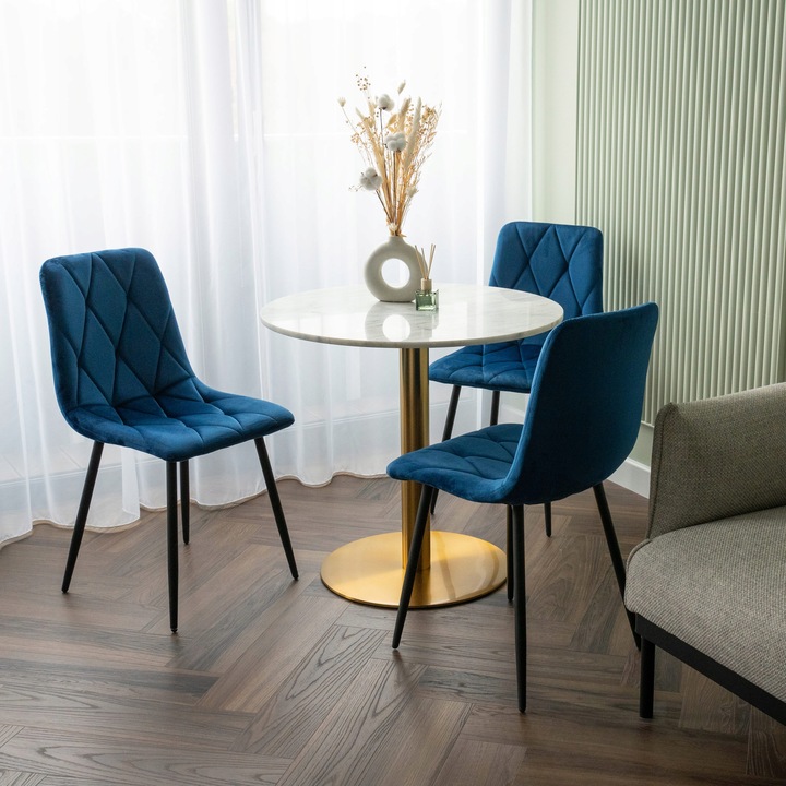 Krzesło Welurowe Loftowe Tapicerowane Pikowane Nowoczesne Do Jadalni