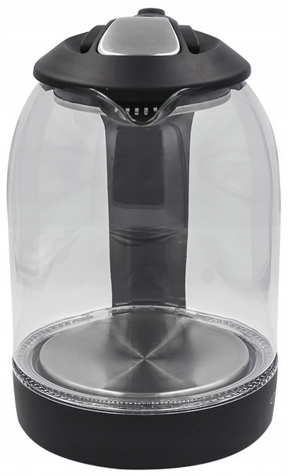 BEZPRZEWODOWY CZAJNIK ELEKTRYCZNY SZKLANY LED 1,7L CZARNY MOCNY