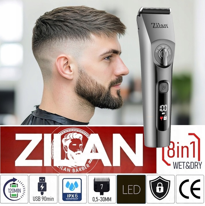 MASZYNKA DO STRZYŻENIA TRYMER DO BRODY CIAŁA BEZPRZEWODOWA WODOODPORNA