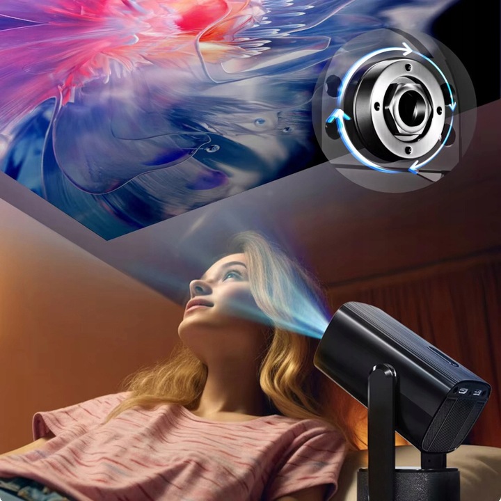 PRZENOŚNY PROJEKTOR RZUTNIK ANDROID SMART TV WIFI FULL HD + ETUI